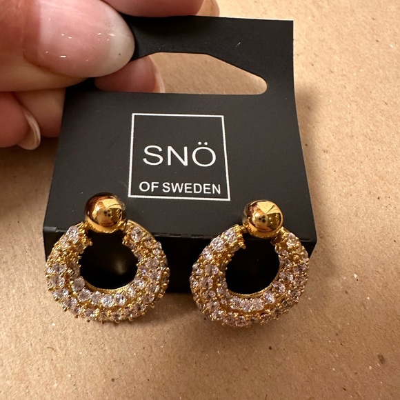 4 pairs of new Scandinavian earrings silver gold and turquoise stone. - Picture 1 of 11